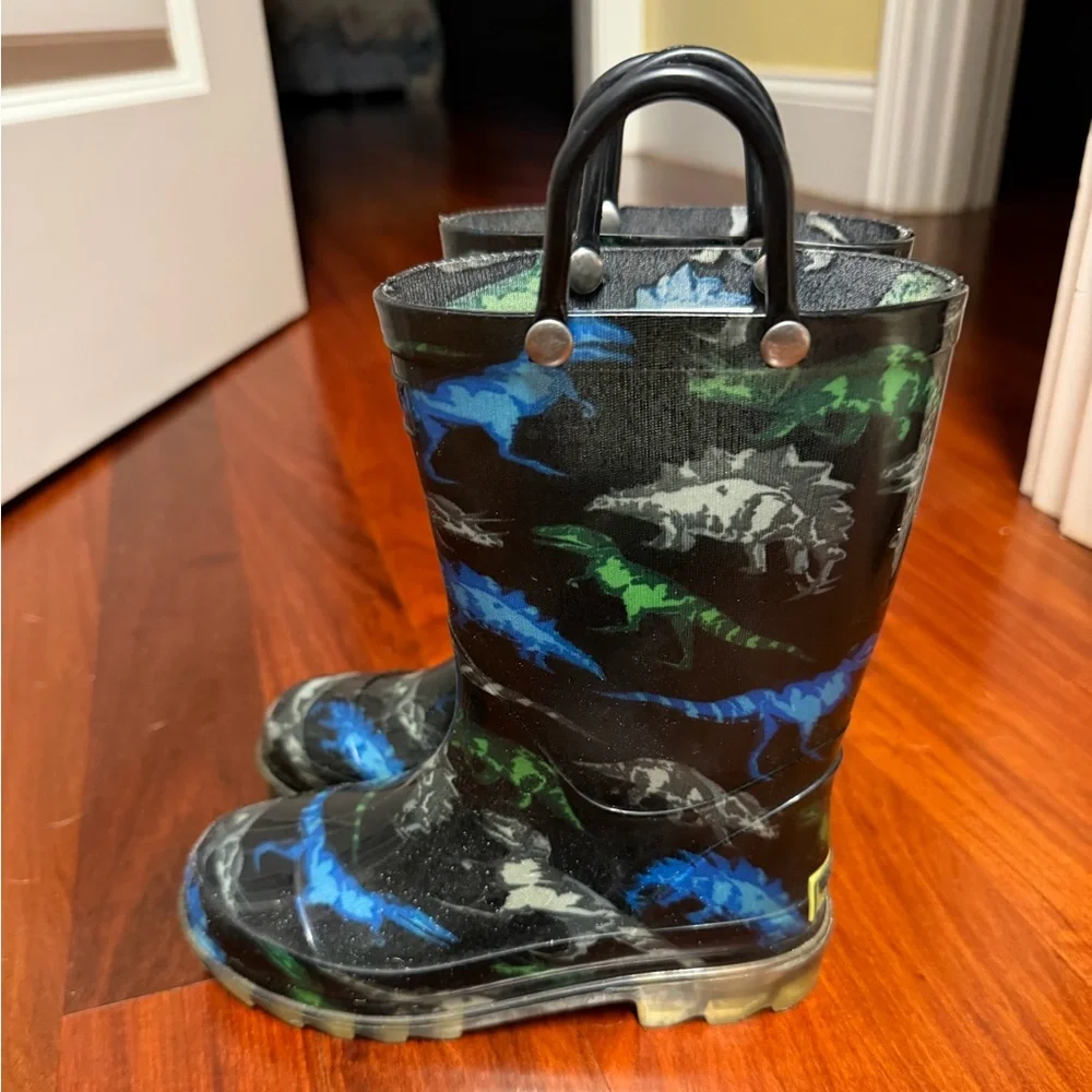 WESTERN CHIEF DINOSAUR FRIENDS LIGHTED RAIN BOOTS SIZE 12